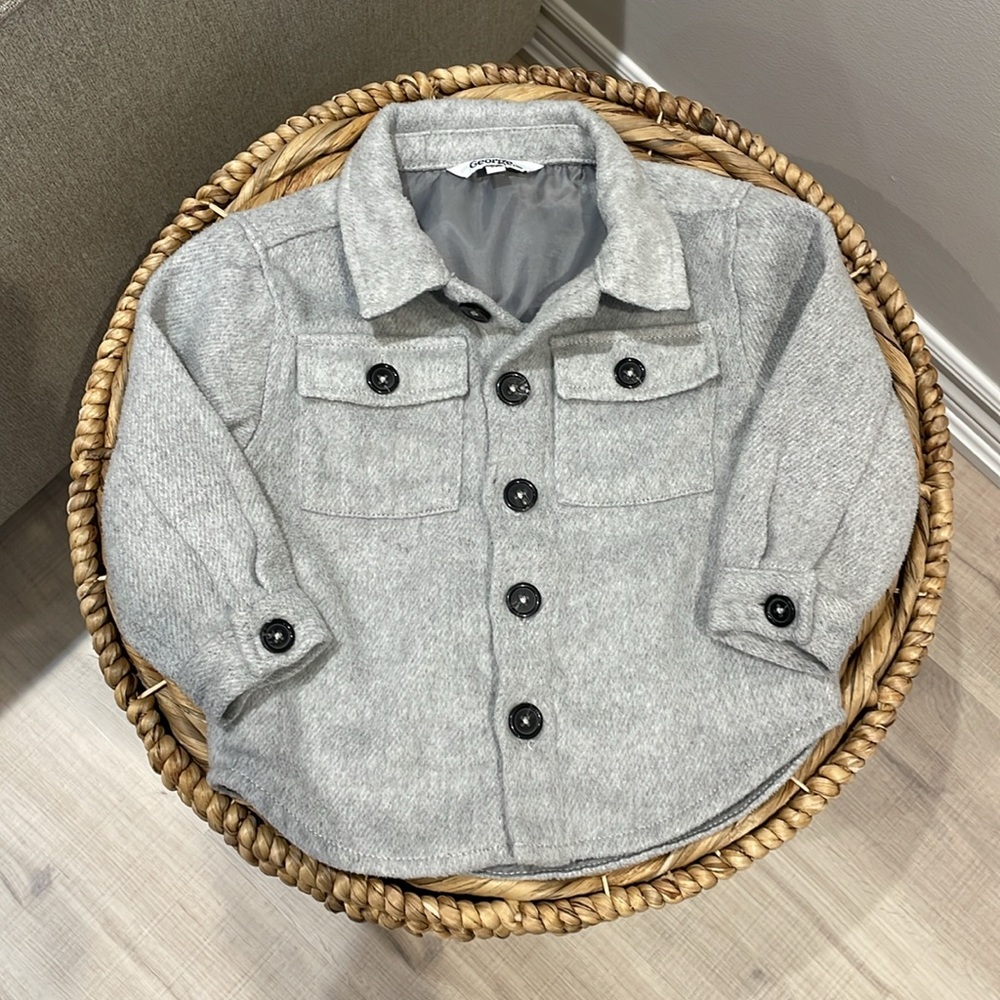 3T Grey Shacket for toddler boys